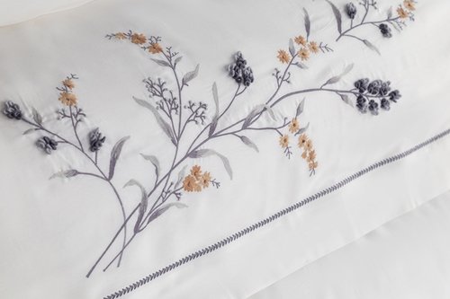 Постельное белье Dantela Vita SEMENTA хлопковый сатин антрацит евро, фото, фотография