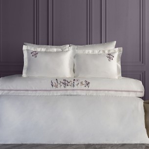 Постельное белье Dantela Vita VERIA хлопковый сатин баклажановый евро