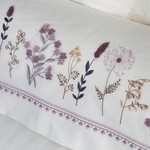 Постельное белье Dantela Vita VERIA хлопковый сатин баклажановый евро, фото, фотография