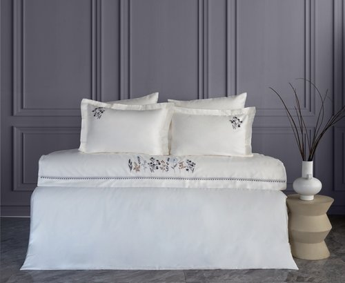 Постельное белье Dantela Vita VERIA хлопковый сатин антрацит евро, фото, фотография