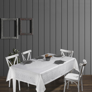 Скатерть прямоугольная DO&CO ROMA жаккард белый 160х220