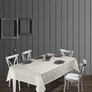 Скатерть прямоугольная DO&CO ROMA жаккард кремовый 160х220