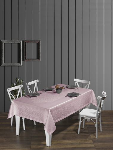 Скатерть прямоугольная DO&CO ROMA жаккард пудровый 160х220, фото, фотография