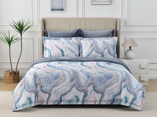 Постельное белье без пододеяльника с одеялом Sofi De Marko РЕНАТО хлопковый сатин V2 евро, фото, фотография