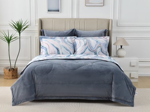 Постельное белье без пододеяльника с одеялом Sofi De Marko РЕНАТО хлопковый сатин V2 евро, фото, фотография