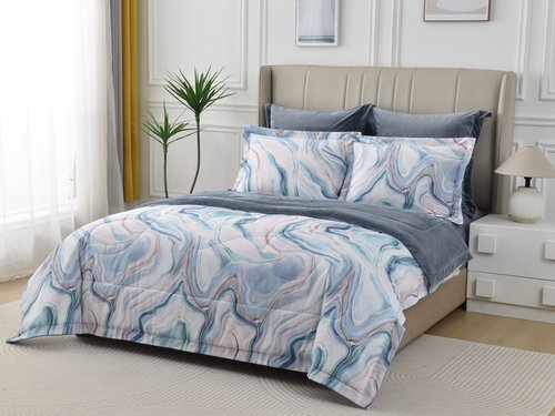 Постельное белье без пододеяльника с одеялом Sofi De Marko РЕНАТО хлопковый сатин V2 евро, фото, фотография