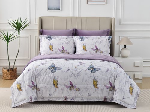 Постельное белье без пододеяльника с одеялом Sofi De Marko РЕНАТО хлопковый сатин V20 евро, фото, фотография