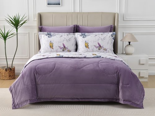 Постельное белье без пододеяльника с одеялом Sofi De Marko РЕНАТО хлопковый сатин V20 евро, фото, фотография