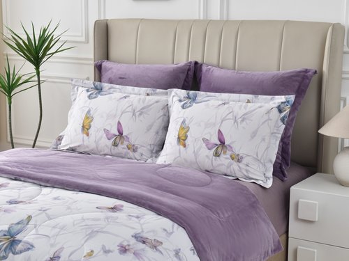 Постельное белье без пододеяльника с одеялом Sofi De Marko РЕНАТО хлопковый сатин V20 евро, фото, фотография