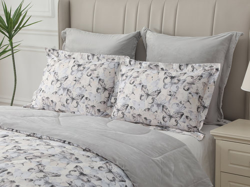 Постельное белье без пододеяльника с одеялом Sofi De Marko РЕНАТО хлопковый сатин V21 евро, фото, фотография