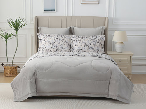 Постельное белье без пододеяльника с одеялом Sofi De Marko РЕНАТО хлопковый сатин V21 евро, фото, фотография