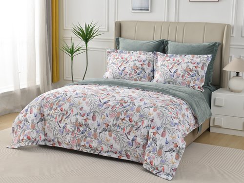 Постельное белье без пододеяльника с одеялом Sofi De Marko РЕНАТО хлопковый сатин V26 евро, фото, фотография