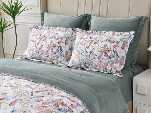 Постельное белье без пододеяльника с одеялом Sofi De Marko РЕНАТО хлопковый сатин V26 евро, фото, фотография