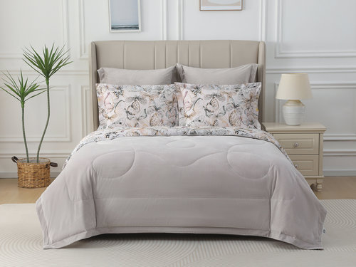 Постельное белье без пододеяльника с одеялом Sofi De Marko РЕНАТО хлопковый сатин V28 1,5 спальный, фото, фотография