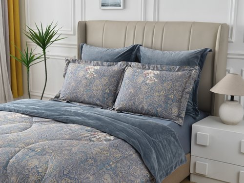 Постельное белье без пододеяльника с одеялом Sofi De Marko РЕНАТО хлопковый сатин V10 1,5 спальный, фото, фотография