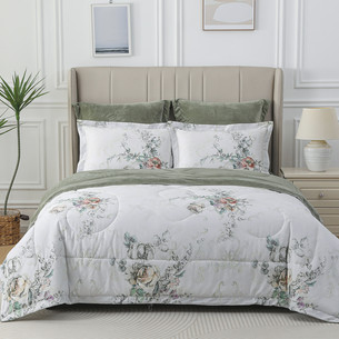 Постельное белье без пододеяльника с одеялом Sofi De Marko РЕНАТО хлопковый сатин V12 1,5 спальный