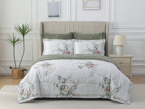 Постельное белье без пододеяльника с одеялом Sofi De Marko РЕНАТО хлопковый сатин V12 1,5 спальный, фото, фотография