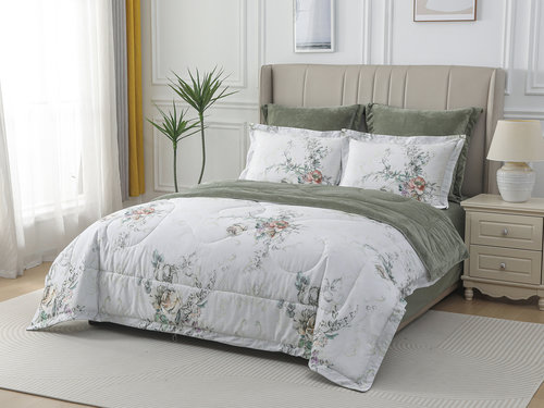 Постельное белье без пододеяльника с одеялом Sofi De Marko РЕНАТО хлопковый сатин V12 1,5 спальный, фото, фотография