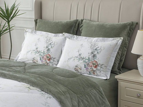 Постельное белье без пододеяльника с одеялом Sofi De Marko РЕНАТО хлопковый сатин V12 1,5 спальный, фото, фотография