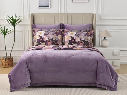 Постельное белье без пододеяльника с одеялом Sofi De Marko РЕНАТО хлопковый сатин V6 евро, фото, фотография