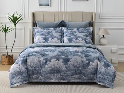 Постельное белье без пододеяльника с одеялом Sofi De Marko РЕНАТО хлопковый сатин V5 евро, фото, фотография