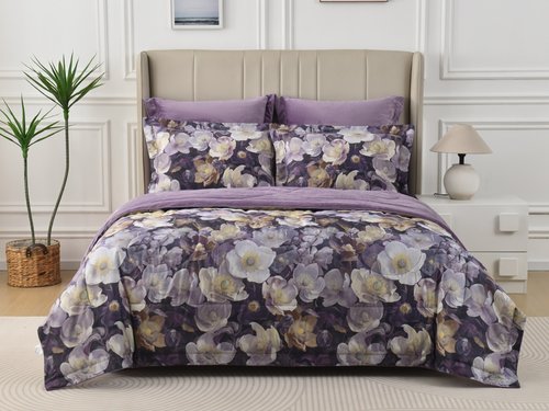 Постельное белье без пододеяльника с одеялом Sofi De Marko РЕНАТО хлопковый сатин V7 евро, фото, фотография