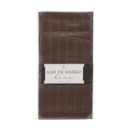 Наволочка с ушками 5 см Sofi De Marko МОНЕ хлопковый сатин кофейный 70х70, фото, фотография
