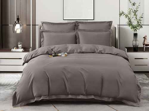 Постельное белье Sofi De Marko ИЗОЛЬДА хлопковый сатин делюкс кофейный евро, фото, фотография