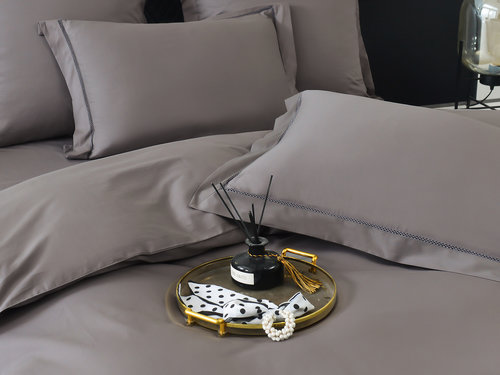 Постельное белье Sofi De Marko ИЗОЛЬДА хлопковый сатин делюкс кофейный евро, фото, фотография