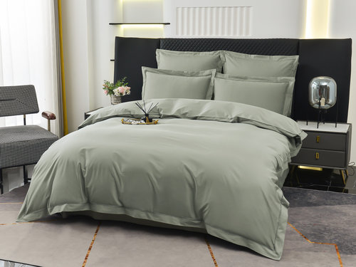 Постельное белье Sofi De Marko ИЗОЛЬДА хлопковый сатин делюкс оливковый евро, фото, фотография