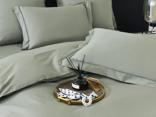 Постельное белье Sofi De Marko ИЗОЛЬДА хлопковый сатин делюкс оливковый евро, фото, фотография