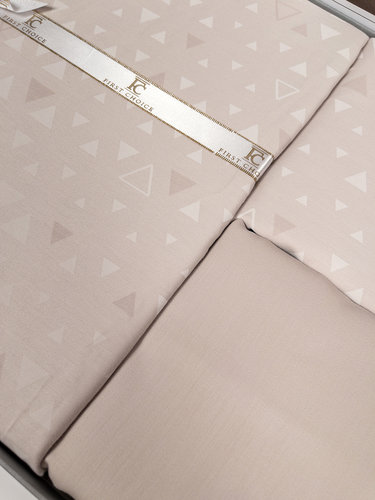 Постельное белье First Choice MEGAN хлопковый сатин beige евро, фото, фотография