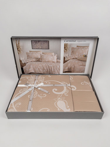 Постельное белье First Choice CARMINA хлопковый сатин cappuccino евро, фото, фотография