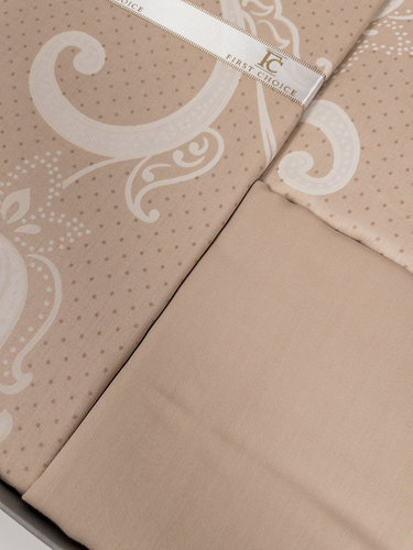 Постельное белье First Choice CARMINA хлопковый сатин cappuccino евро, фото, фотография