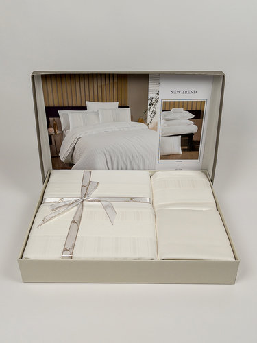 Постельное белье First Choice NEW TREND хлопковый сатин делюкс cream евро, фото, фотография