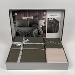 Постельное белье First Choice TIMELESS хлопковый сатин делюкс dark green евро, фото, фотография