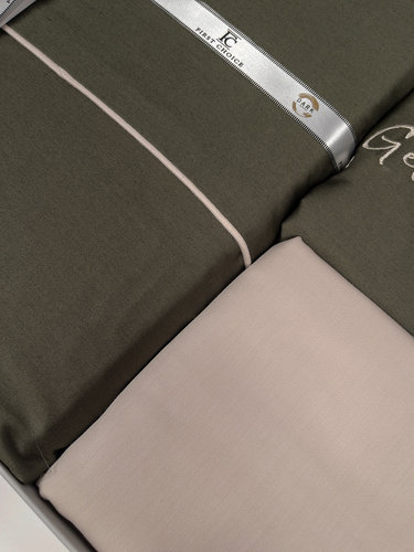 Постельное белье First Choice TIMELESS хлопковый сатин делюкс dark green евро, фото, фотография