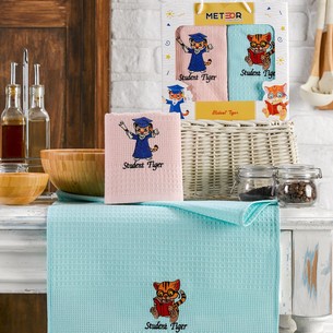 Подарочный набор полотенец для кухни 40х60 см (2 шт.) Meteor BIONCE хлопковая вафля V1