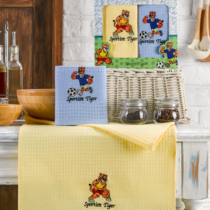 Подарочный набор полотенец для кухни 40х60 см (2 шт.) Meteor BIONCE хлопковая вафля V2