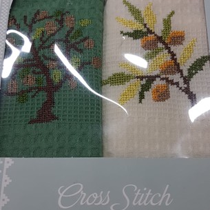 Подарочный набор полотенец для кухни 40х60(2) Meteor KANAVICE хлопковая вафля оливка