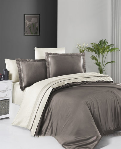 Постельное белье First Choice SERENITY хлопковый сатин делюкс mink & cream евро, фото, фотография