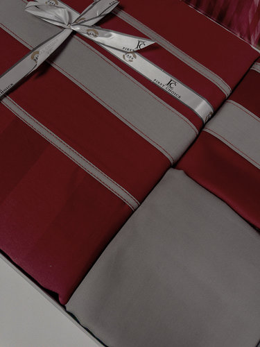 Постельное белье First Choice ARTWEL хлопковый сатин делюкс dark red евро, фото, фотография
