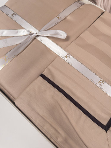 Постельное белье First Choice NOVEL LINE хлопковый сатин делюкс cappuccino евро, фото, фотография