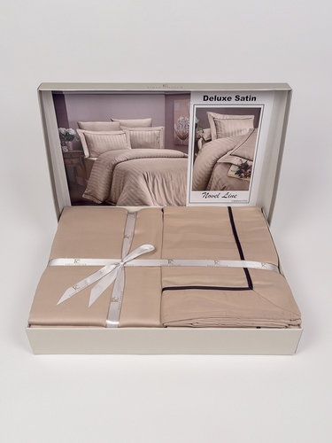 Постельное белье First Choice NOVEL LINE хлопковый сатин делюкс cappuccino евро, фото, фотография