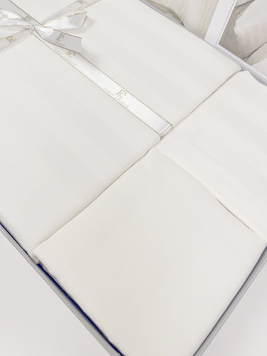 Постельное белье First Choice BROAD LINE хлопковый сатин cream евро, фото, фотография