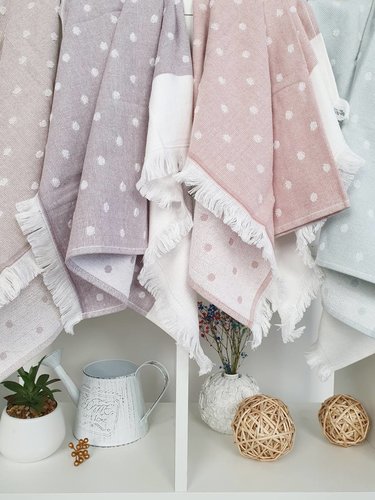 Набор кухонных полотенец 40х60 см (4 шт.) Tivolyo Home DOTTY хлопок бежевый, фото, фотография