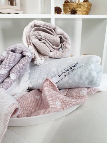 Набор кухонных полотенец 40х60 см (4 шт.) Tivolyo Home DOTTY хлопок бежевый, фото, фотография