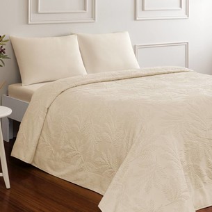 Махровая простынь-покрывало для укрывания Tivolyo Home CASERTA хлопок бежевый 160х220