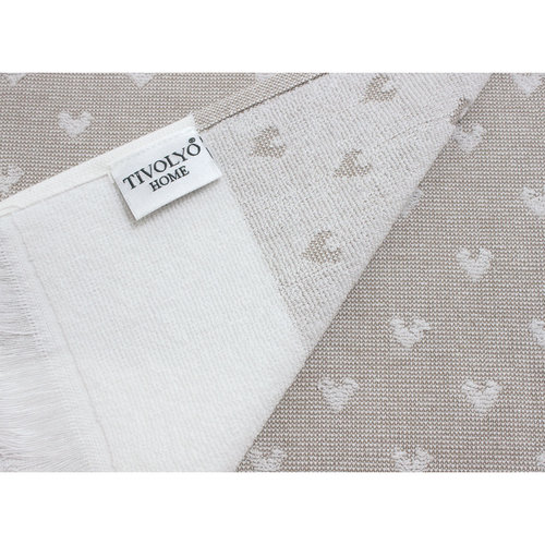 Набор кухонных полотенец 40х60 см (4 шт.) Tivolyo Home HEARTS хлопок бежевый, фото, фотография