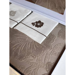 Постельное белье без пододеяльника с покрывалом Tivolyo Home MONSTERA хлопок коричневый евро, фото, фотография